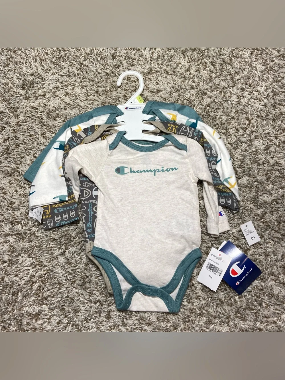 NEW CHAMPION 4pc Baby Bodysuits Size 3M